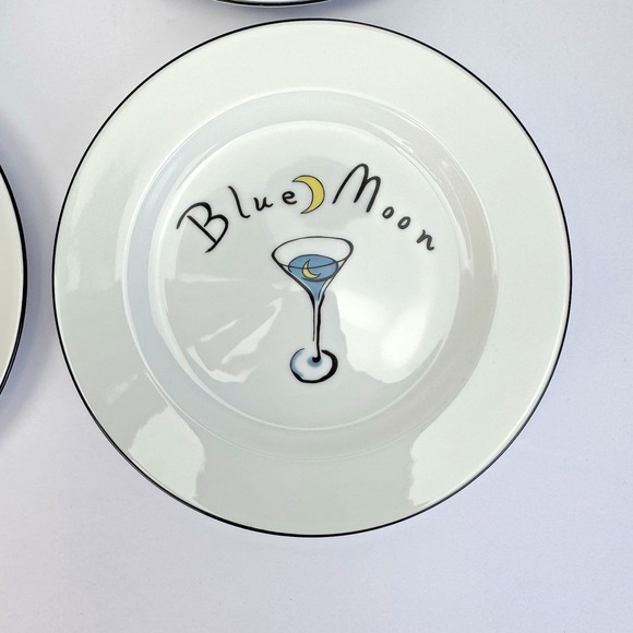 Pottery Barn Martini Appetizer Salad Dessert Plates Set Of 4 Cocktail Party - Picture 3 of 11